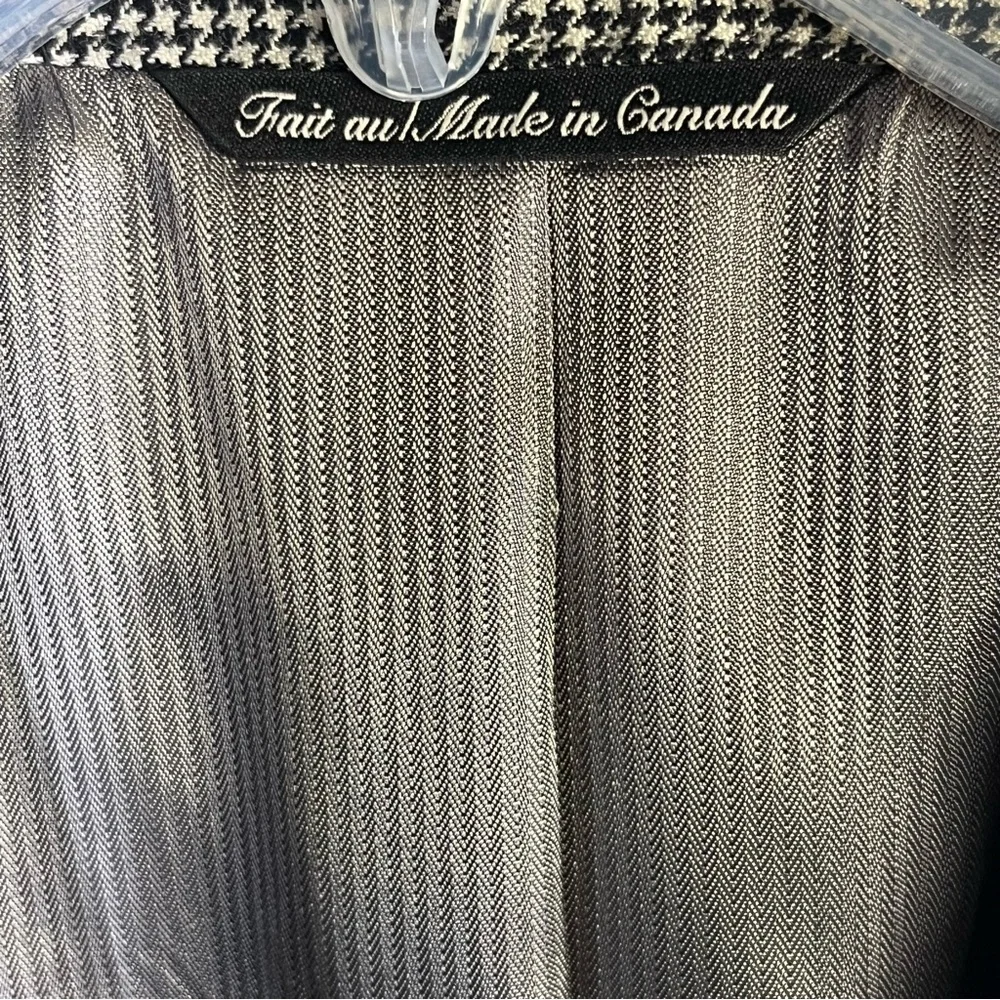 Jack Victor Loretowood Houndstooth Cashmere Blazer Black &‎ White 44L Classic